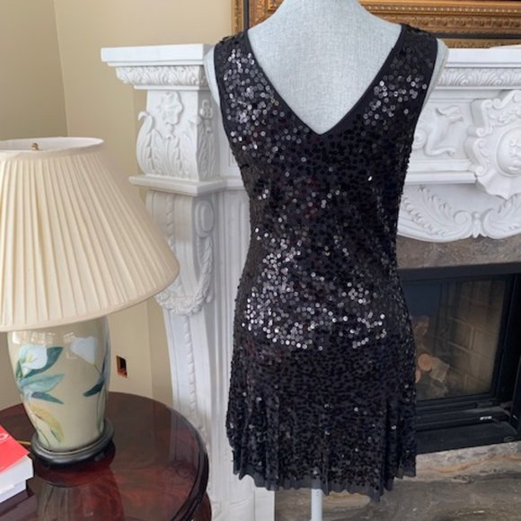 Black Sequin Mini Dress - Picture 2 of 3